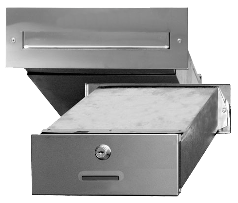 Poštovní schránka do zdi (275x90x400mm), max. formát listu: A4, leštěná nerez, AISI430